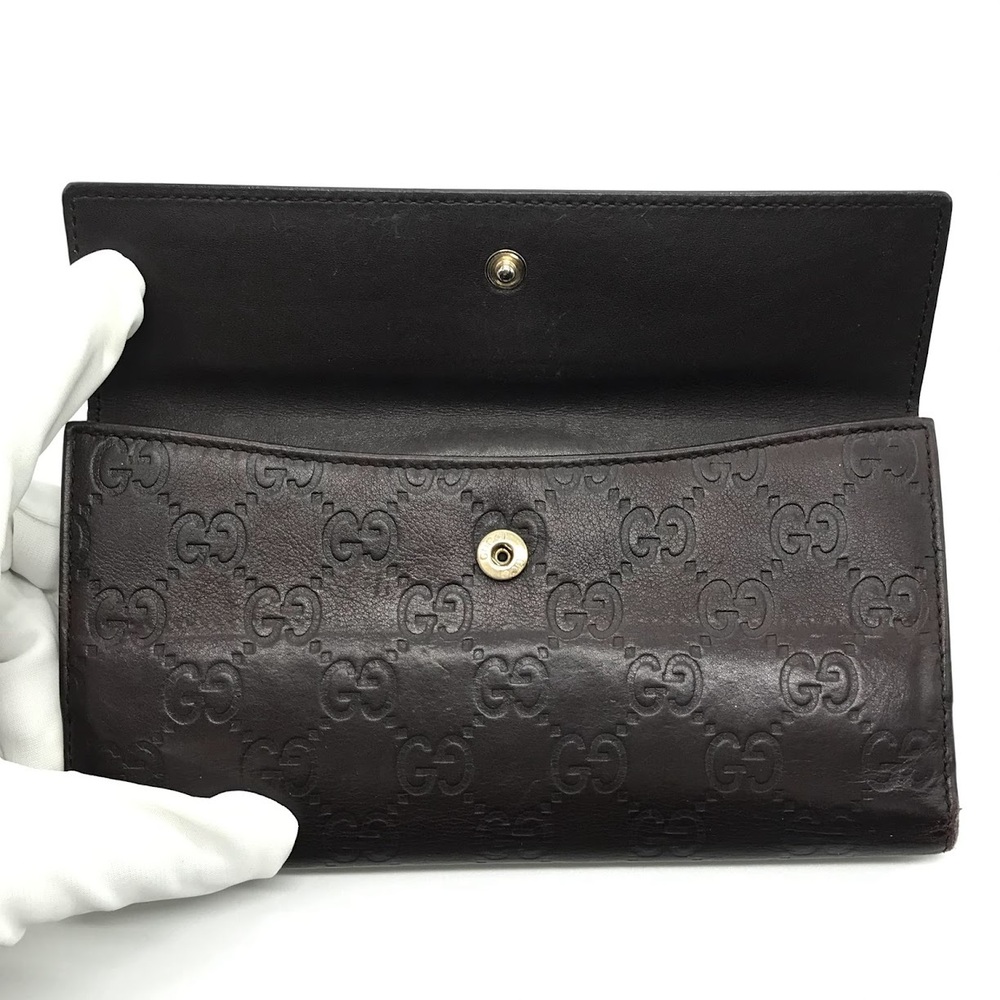 GUCCI Guccissima Bi fold Long Wallet Brown - Picture 9 of 12
